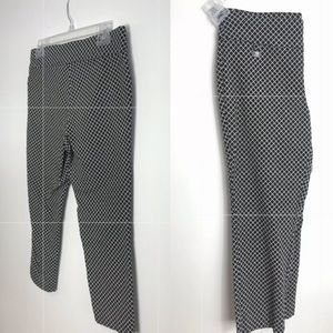 Rafaella Comfort Cropped Pants Black and White 10
